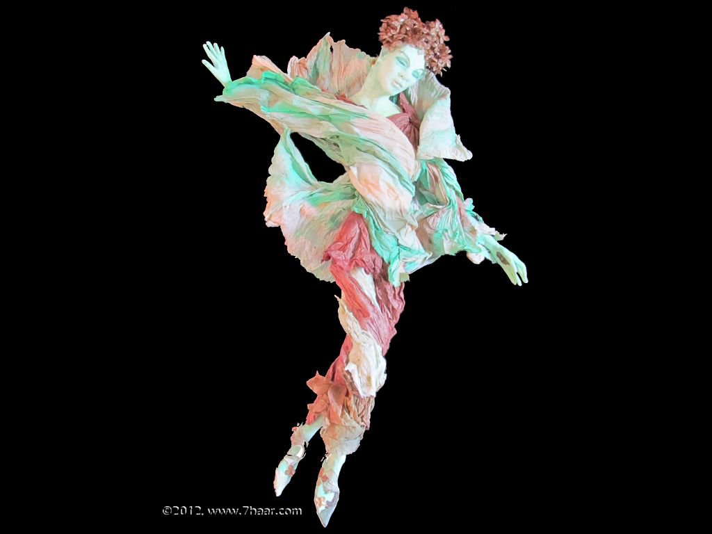 Figur aus Papier, 64 cm<br>Papier, Draht