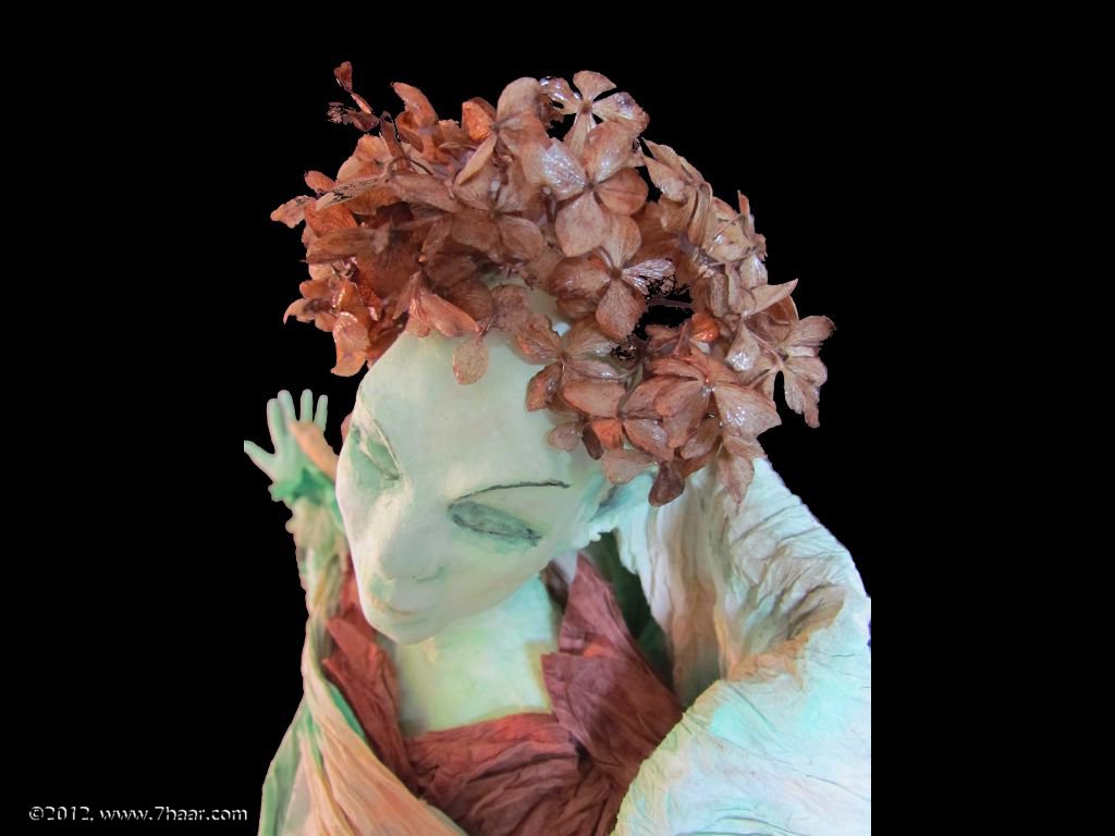 Figur aus Papier<br>Detail Kopf