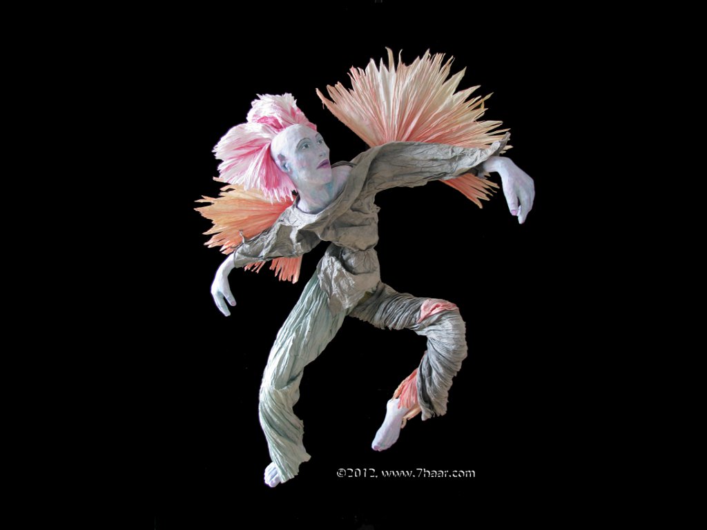 Wandfigur aus Papier, 67 cm<br>Papier, Draht